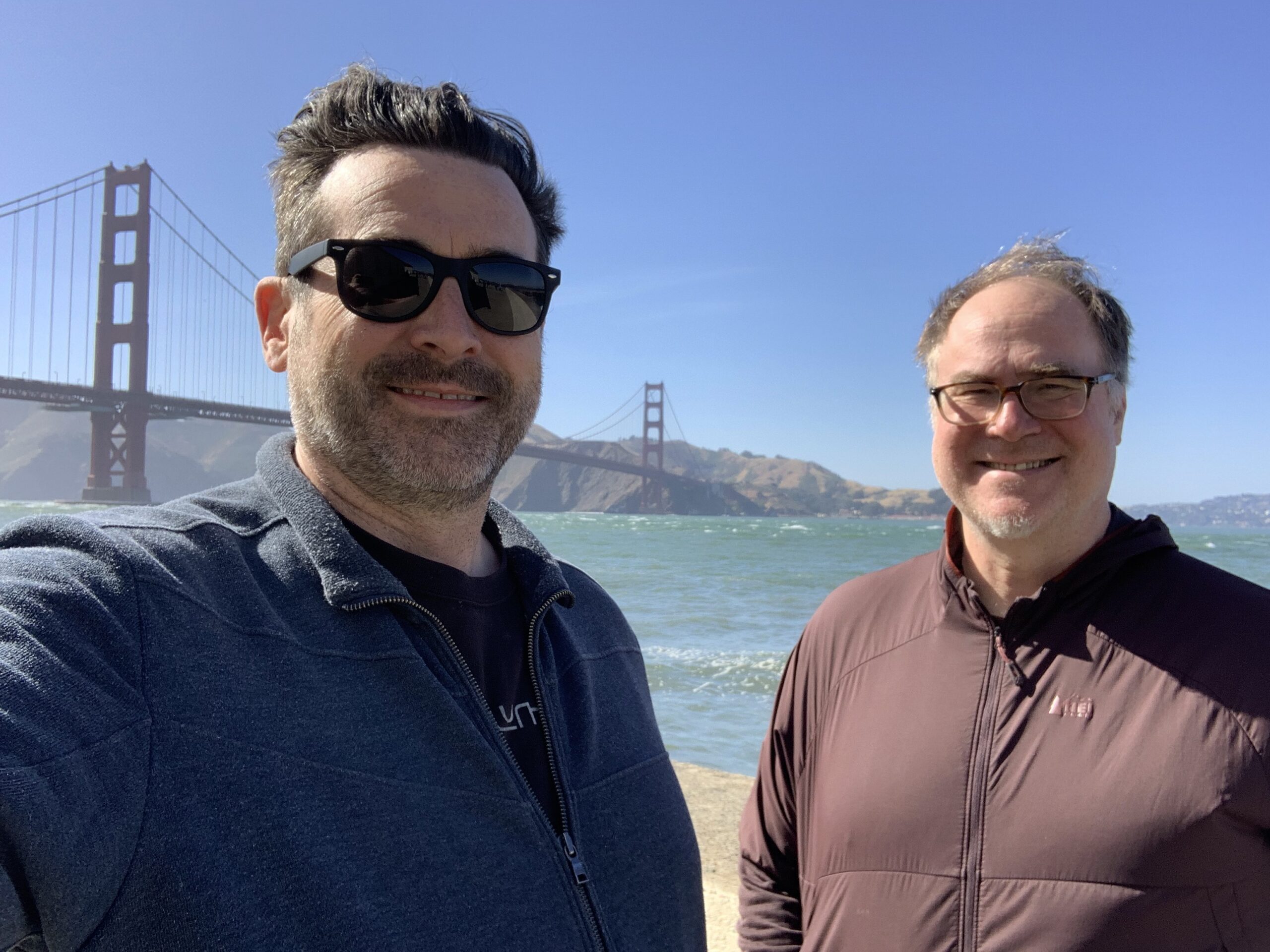 Peter and Dave in front of the Golden Gate Bridge in SF, CA